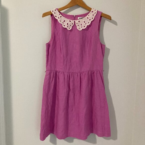Kensie Women Size 10 Dress Pink Peterpan Lace Collar Sleeveless Sundress Mini - Picture 1 of 7